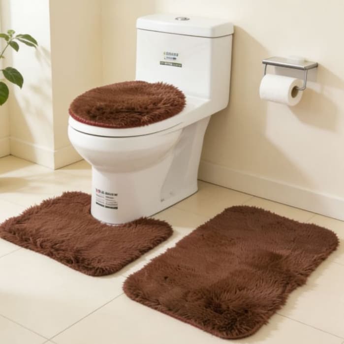 Tapete para Banheiro 3 Peças Pelúcia pelinho Macio Antiderrapante