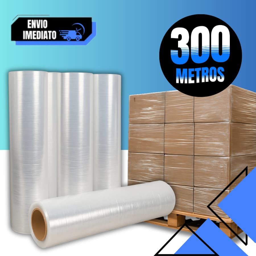 Filme Stretch Profissional  50cm | Rolo 300m - Transparente – Alta Qualidade p/ Logística & E-commerce