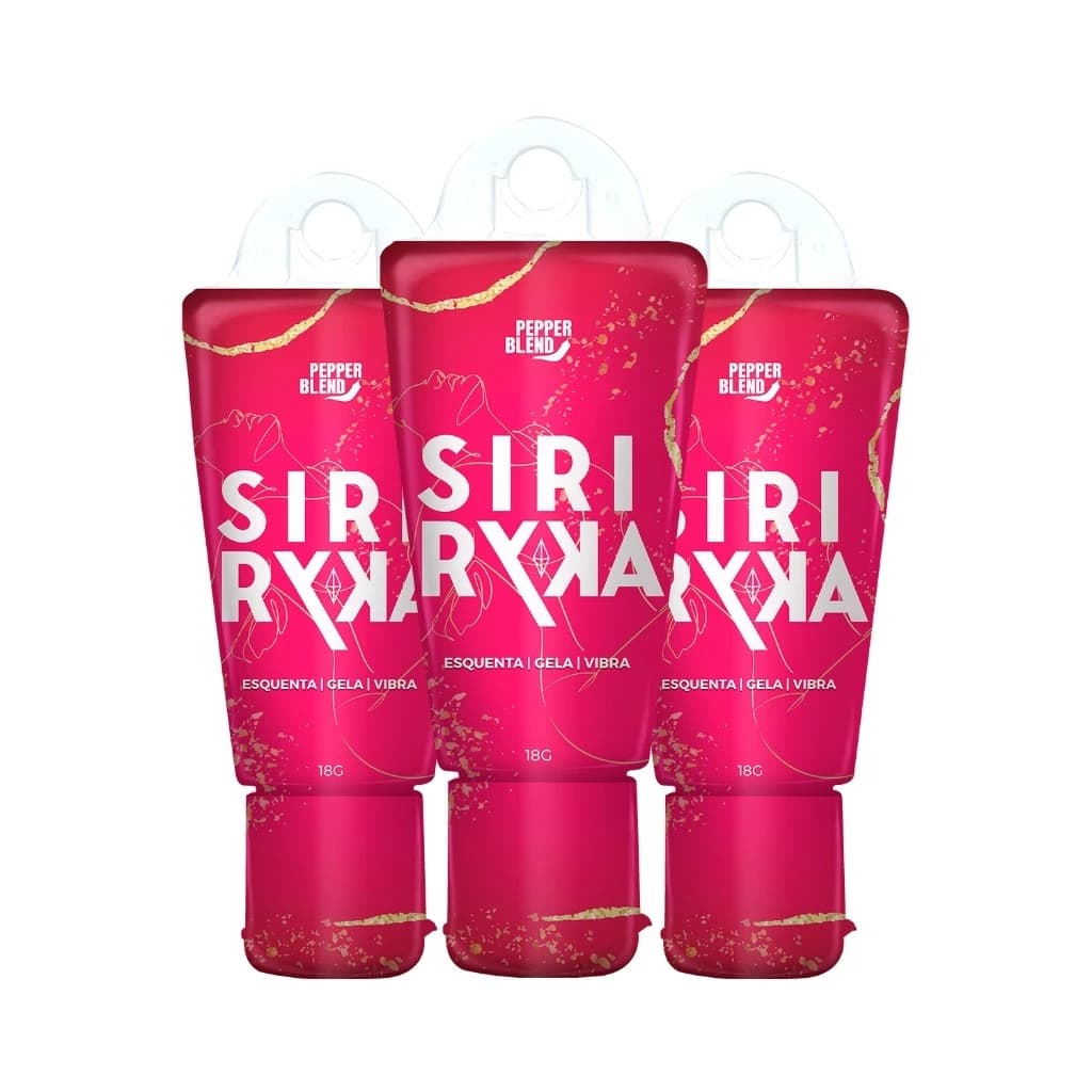 Kit 03 Gel Lubrificante Siriryca 18g Excitante - Esquenta, Gela e Vibra - Pepper Blend