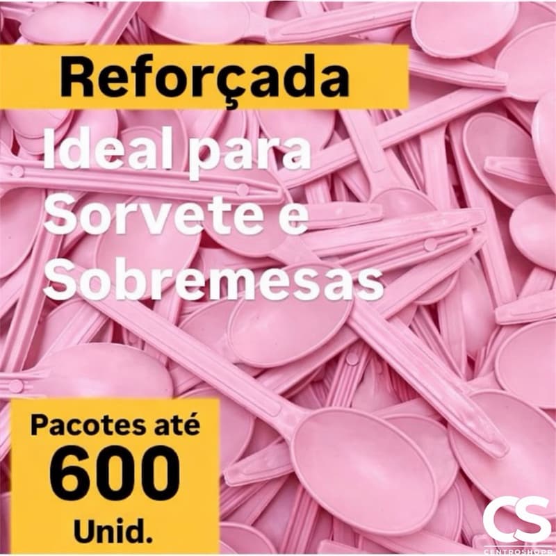 Colher rosa bebe  descartavel e reforçada.