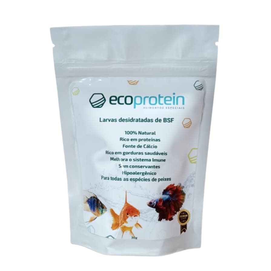 Alimento premium para peixes de todas as espécies Larvas desidratadas que ajudam a ter peixes saudáveis