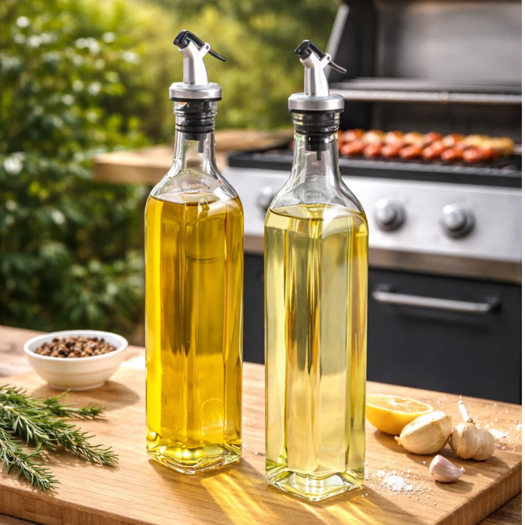 Kit 2 Galheteiro Vidro 500ml com Bico Dosador Azeite Vinagre Molho Shoyu Cozinha ENVIO IMEDIATO