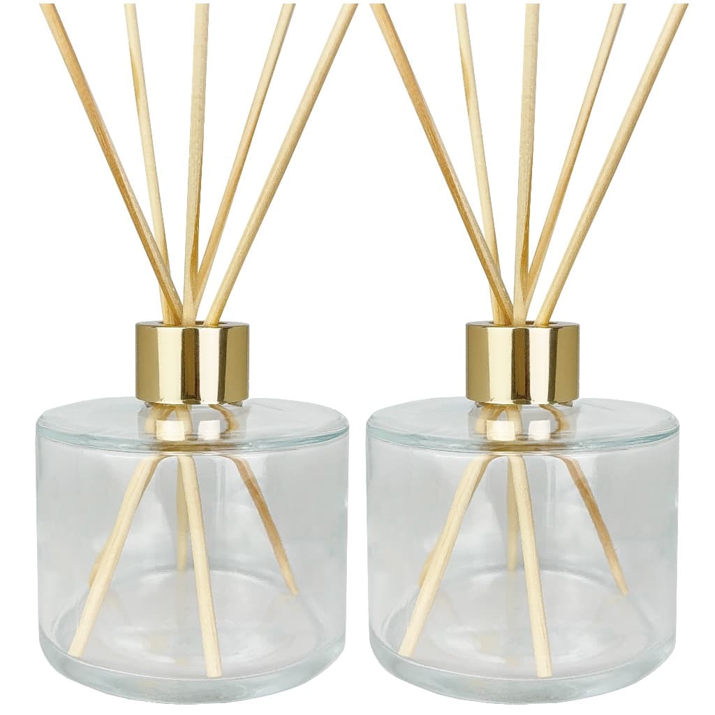 2 Vidros Picolo Transparente Difusor De Varetas Luxo 200ml