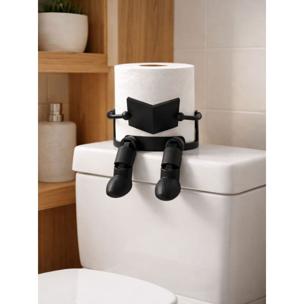Suporte para Papel Leitor Animado com Pernas Articuladas Home Decore Banheiro Casa e Banho