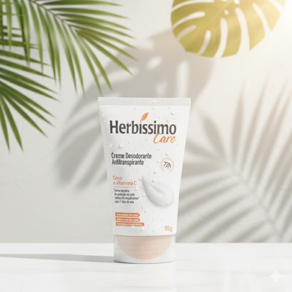 Creme Desodorante Antitranspirante Herbíssimo Care Coco E Vitamina C 55g