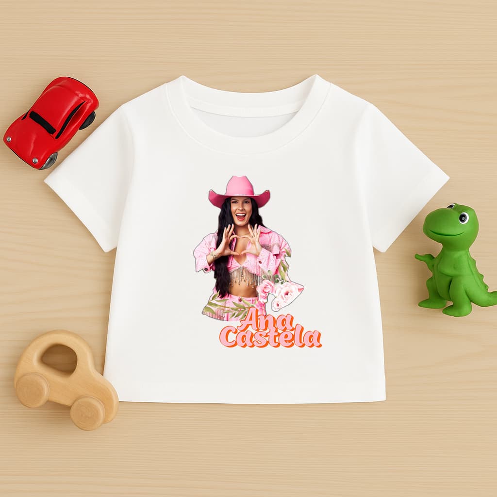 Camiseta Infantil Ana Castela Menina Blusa Básica 100% Algodão Lançamento