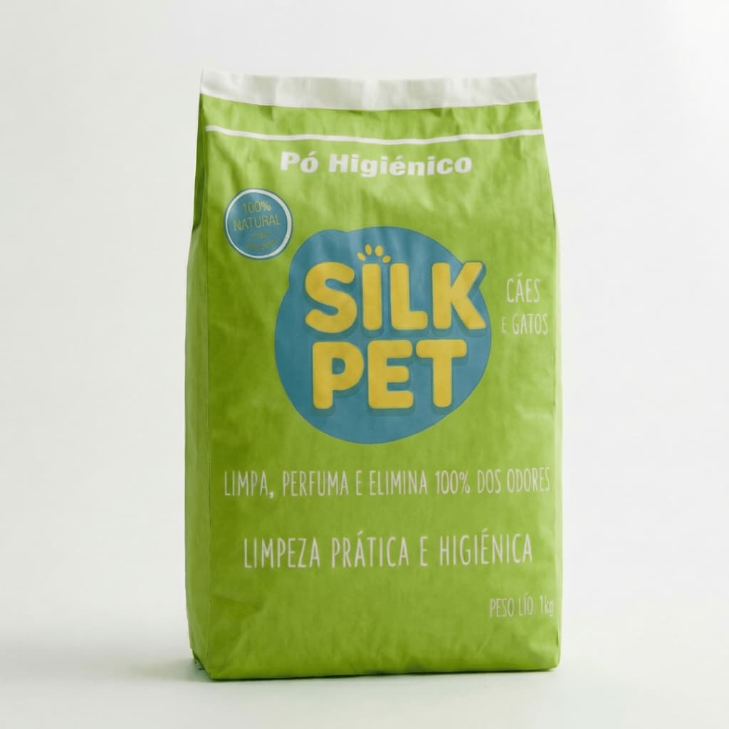 Eliminador de Odores e Limpeza à Seco Pó Higiênico Silkpet Cães e Gatos