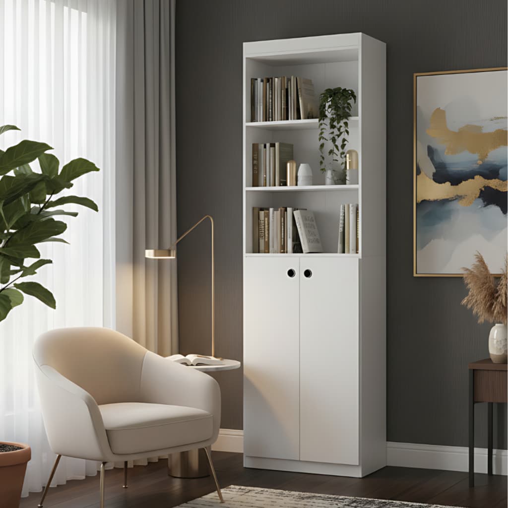 Armário Estante Multiuso Verona 2 Portas e Prateleiras 178cm - Organizador moderno premium