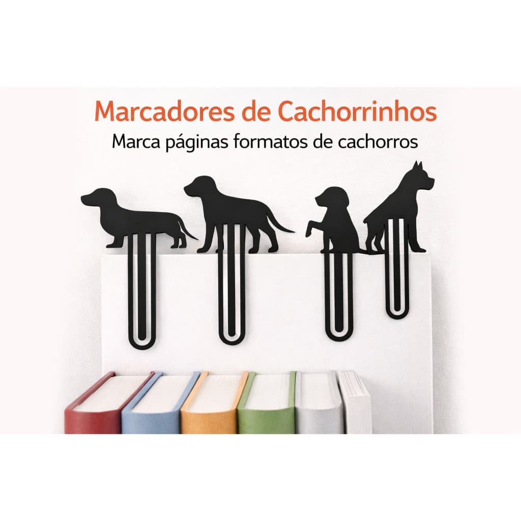 Marcador de Livro Cachorro Kit Presente Criativo Para Quem Ama Ler