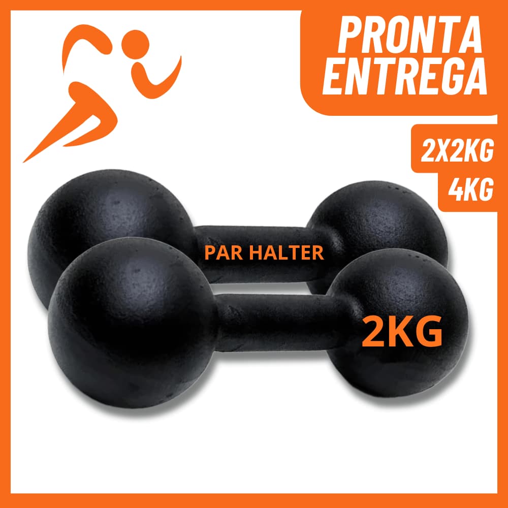 Par Halteres Musculação 2kg Pintado (4kg Total) Peso Para Exercícios Academia Treino em Casa