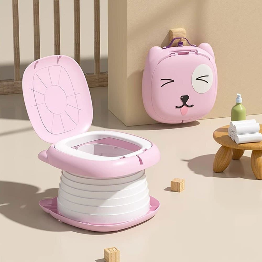 Troninho Dobrável Assento Penico Portátil Infantil C/ Tampa P/ Viagem Passeio