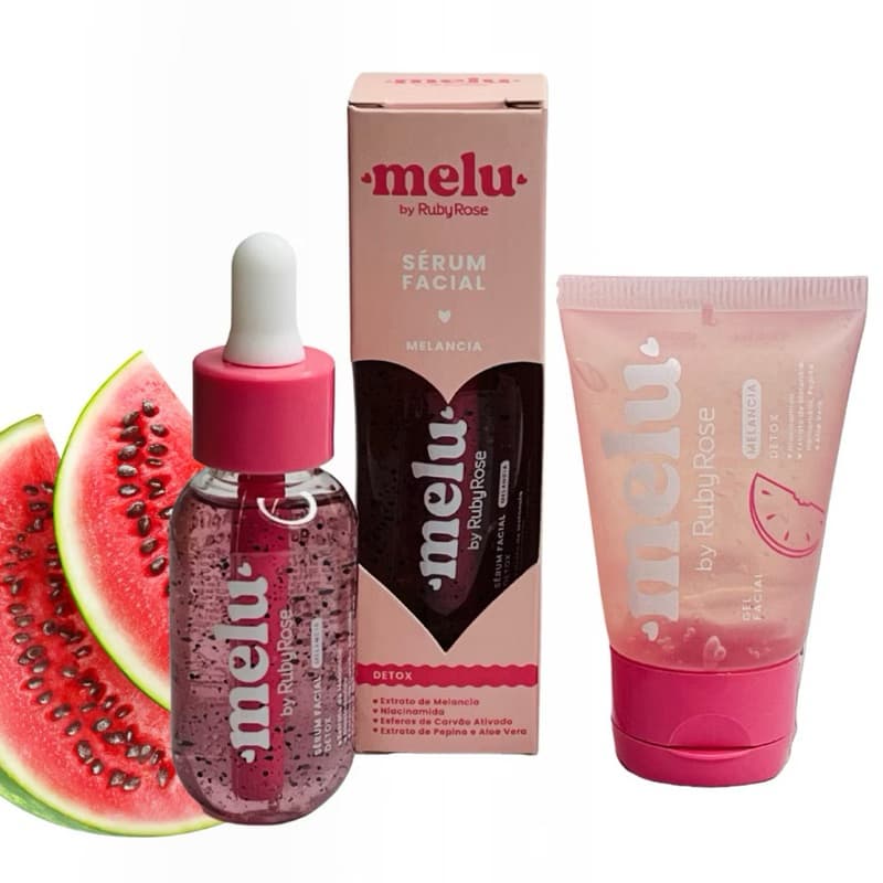Kit Sérum de Melancia  + Creme Facial - Melu by Ruby Rose - Envio Imediato