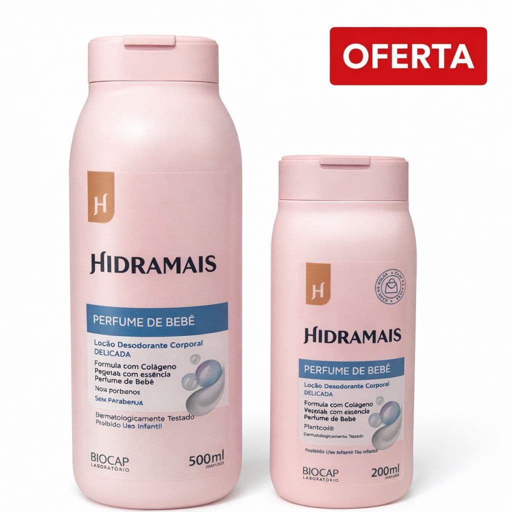 🔥 HIDRATANTE HIDRAMAIS PERFUME DE BEBÊ 500ML + 200ML – PELE MACIA E PERFUMADA 🔥