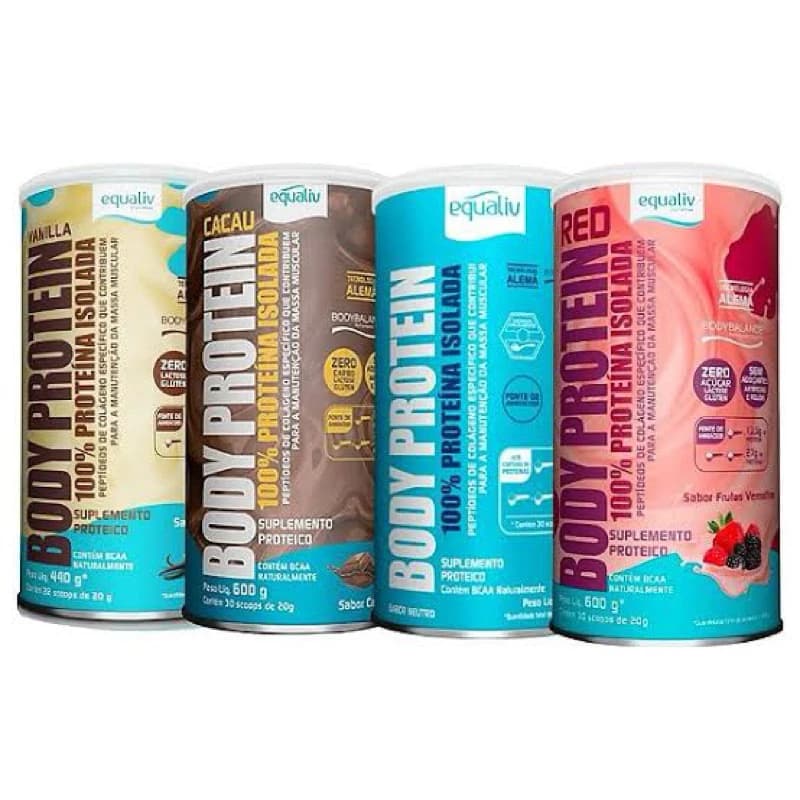 Body Protein Equaliv  Frutas Vermelhas Neutro Cacau Fresh Coco Coffe Cookies Vanilla