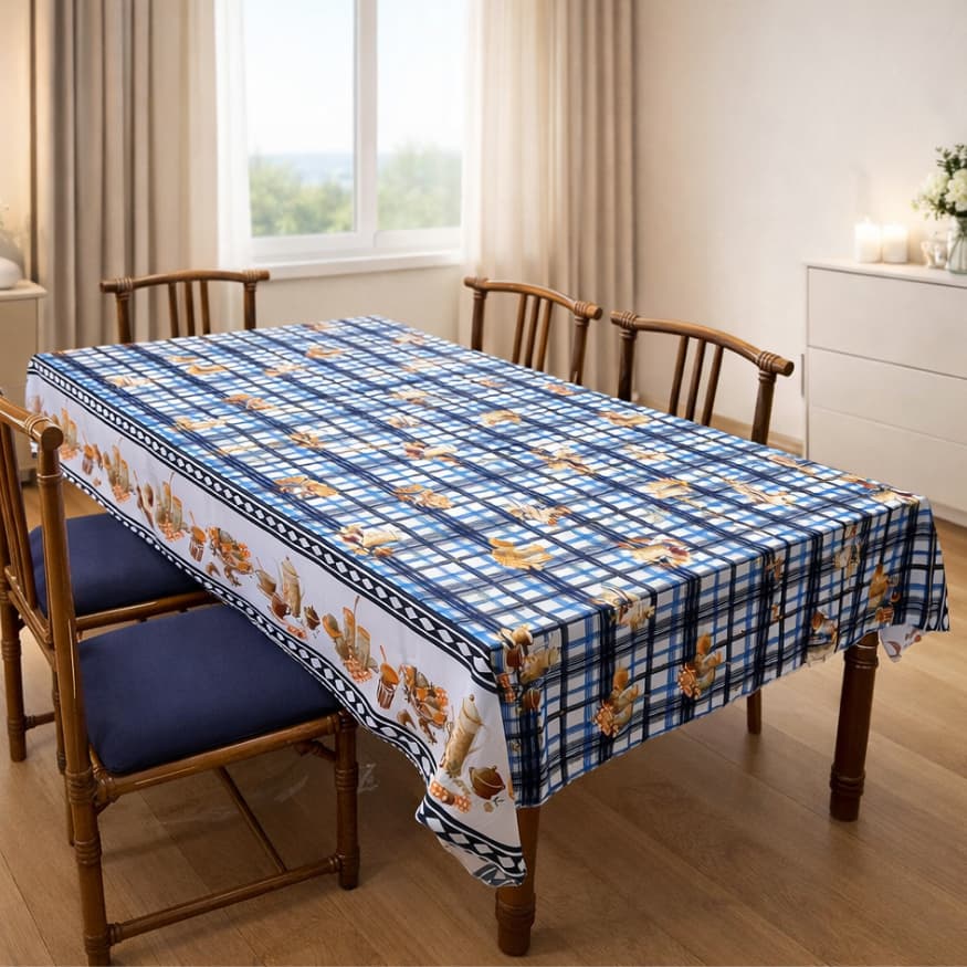 Toalha para Mesa 6 Lugares 2,00 x 1,40cm Tecido Oxford Retangular Fácil de Limpar Reforçada