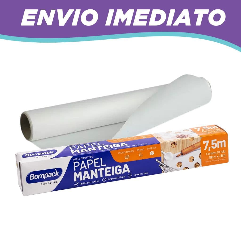 Papel Manteiga Forno Freezer Micro-ondas 28 x 7,5 Bompack
