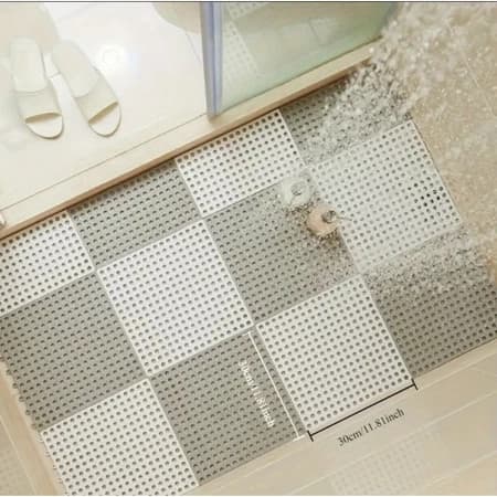 Kit 10 Tapete Estrado Emborrachado Piso Antiderrapante 30x30cm Box Banheiro Modular Encaixe Lavanderia Deck Garagem
