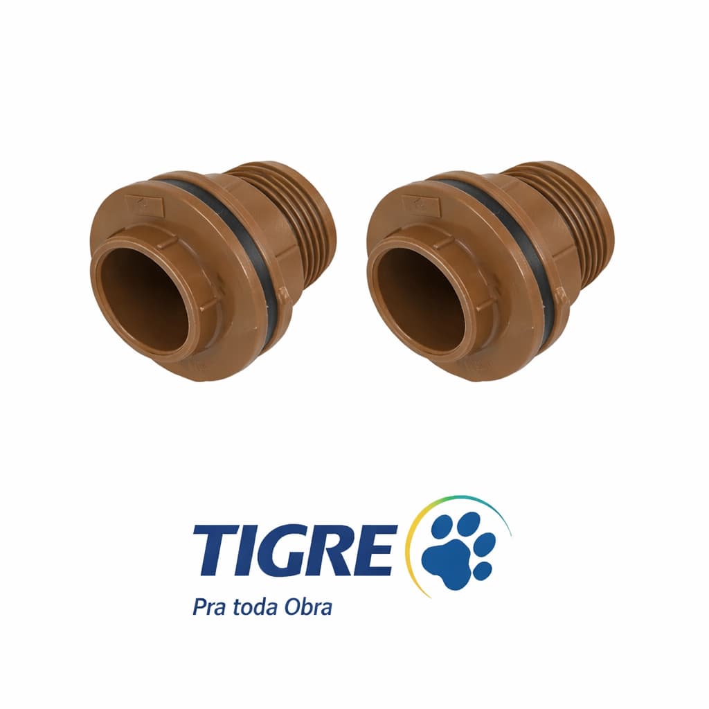 Kit 2 Adaptador Flange Soldável  TIGRE c/ Anel Uni 50mm