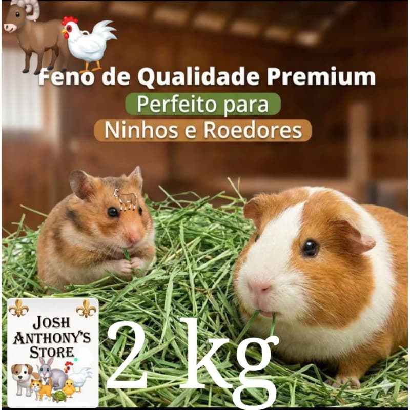 Feno 2 kg cheirinho erva doce , Roedores coelho porquinho da índia e ninho de galinha