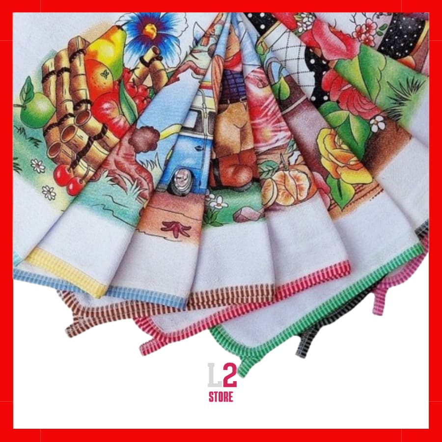 Kit 10 Panos De Prato Com Vies Estampado