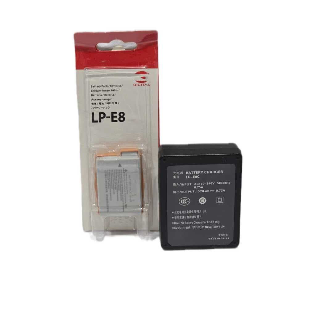 bateria LP+E8 + carregador lc-e8 + cabo de forca compatível câmera Canon  EOS T2i T3i T4i T5icom nota fiscal