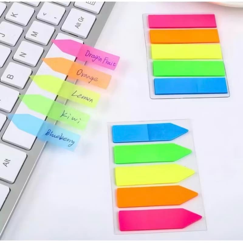 Marcador De Página 100 Marcadores 5 Cores Auto Adesivo