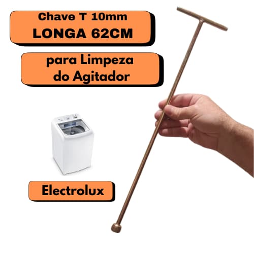 Chave T10mm Longa 62cm Para Limpeza Agitador Electrolux
