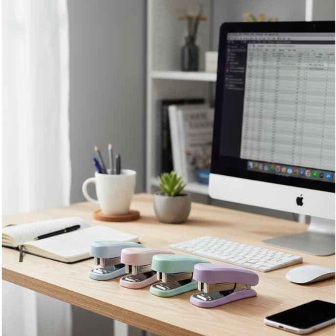 Mini Grampeador BRW Pastel + 2000 Grampos