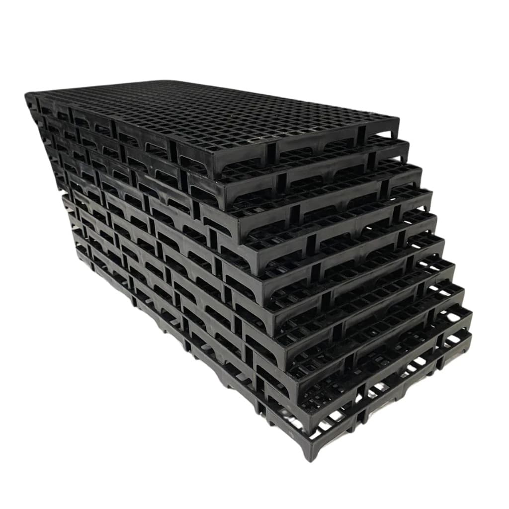 10 pçs Pallet Estrado Plastico Preto 25x50x2,5cm Piso Plástico– Resistente – Encaixe Modular