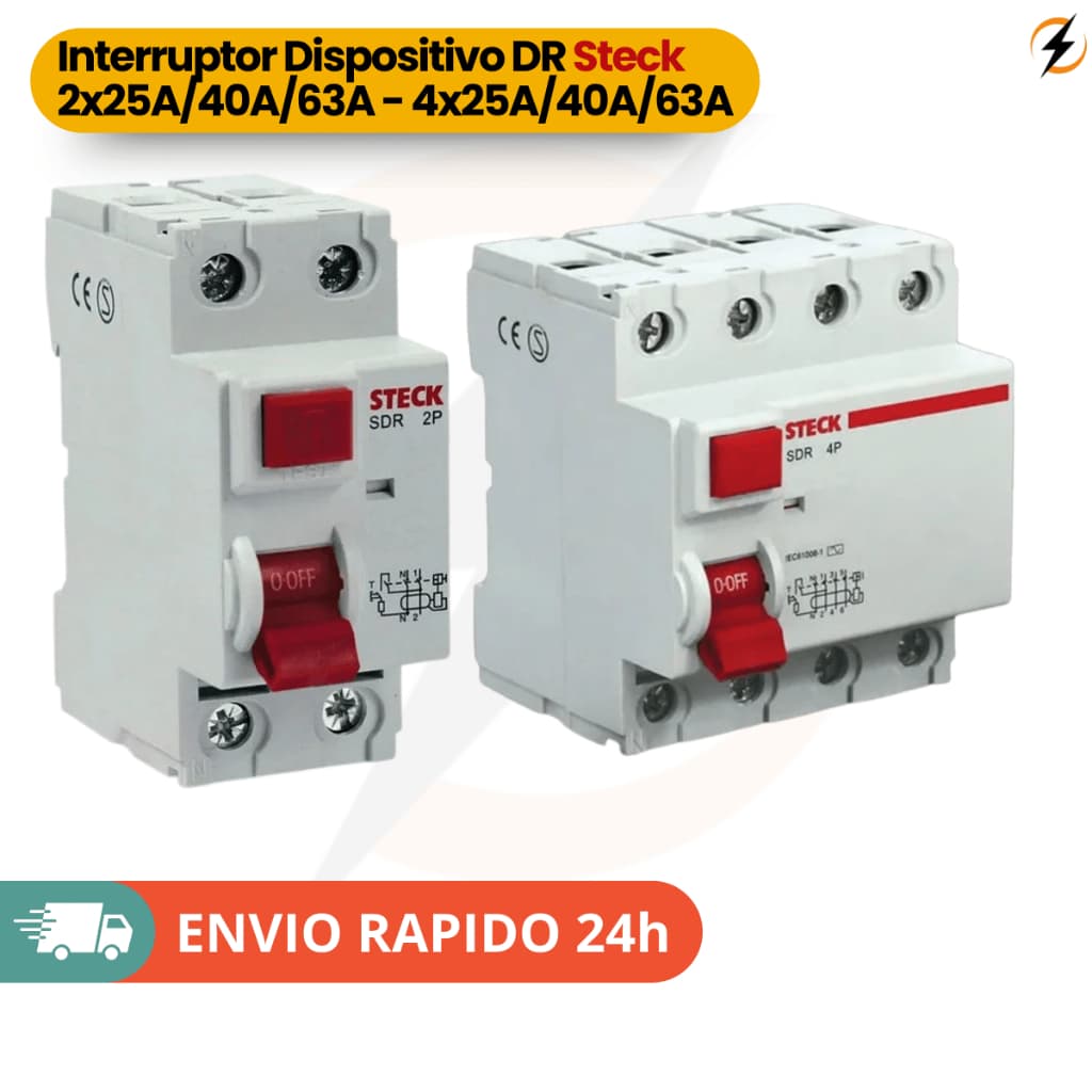Interruptor Dispositivo DR Steck 30mA | Bipolar e Tetrapolar | Proteção Contra Choques