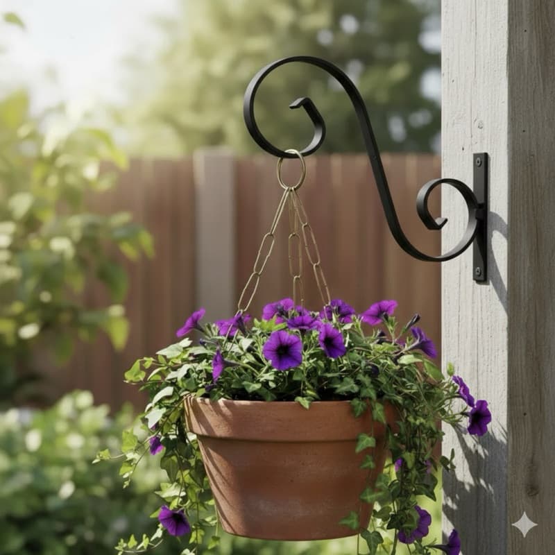 Suporte de ferro gancho para vasos de parede decoração plantas. Suporta até 12 kg .