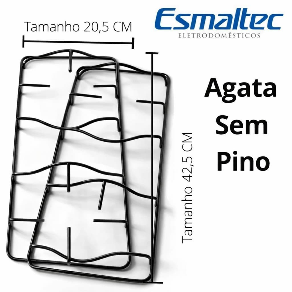 Kit 2 Grelhas Fogão Esmaltec Topazio Agata Sem Pino fogão 4 bocas 42,5x20,5cm Alta Resistência Envio Rápido