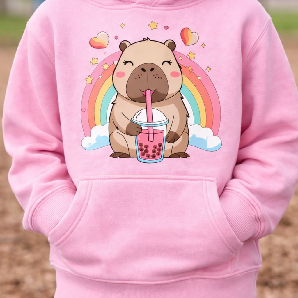 Moletom Infantil Canguru estampado Capivara fofo confortável divertido algodão estiloso macio