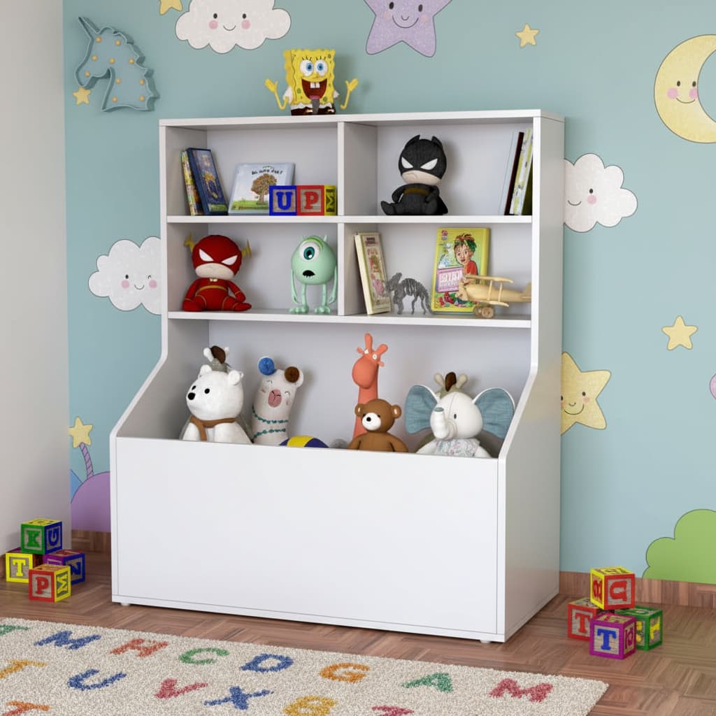 Estante Organizadora de Brinquedos Infantil com Baú e Nichos