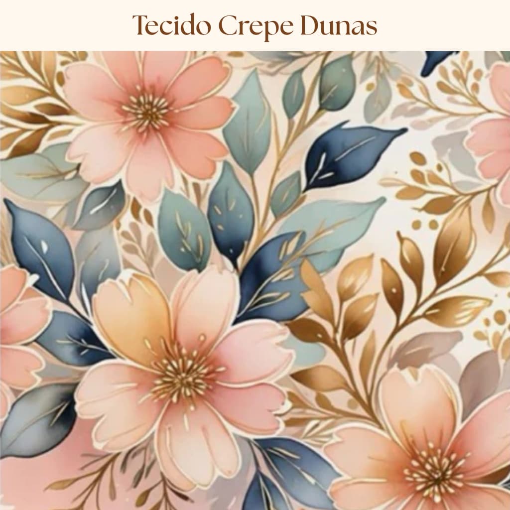 Tecido Crepe Dunas Estampado Digital Caimento Perfeito Leve Fluido Cortes 1 a 3 metros 1,47m Largura