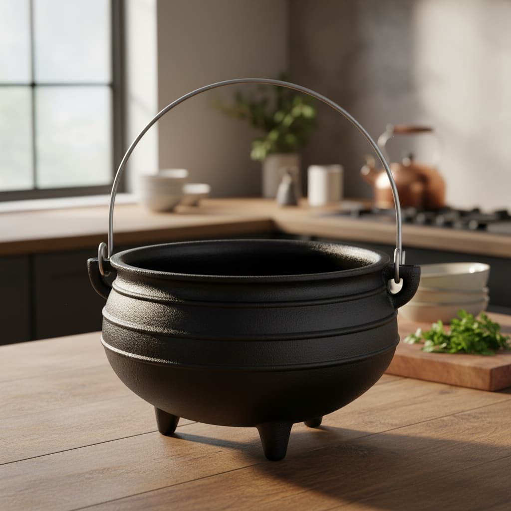 Panela De Ferro Calderão De Bruxa Tripé 1,0 Lts Sem Tampa