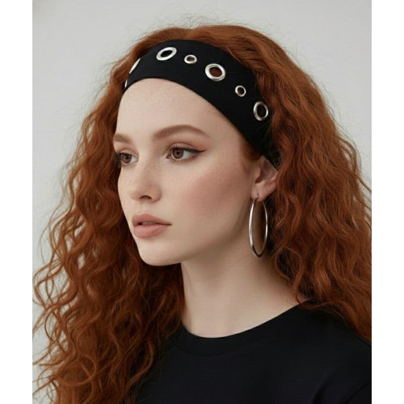 faixa de cabelo fina com Ilhós variados Estilo Streetwear / Blogueira