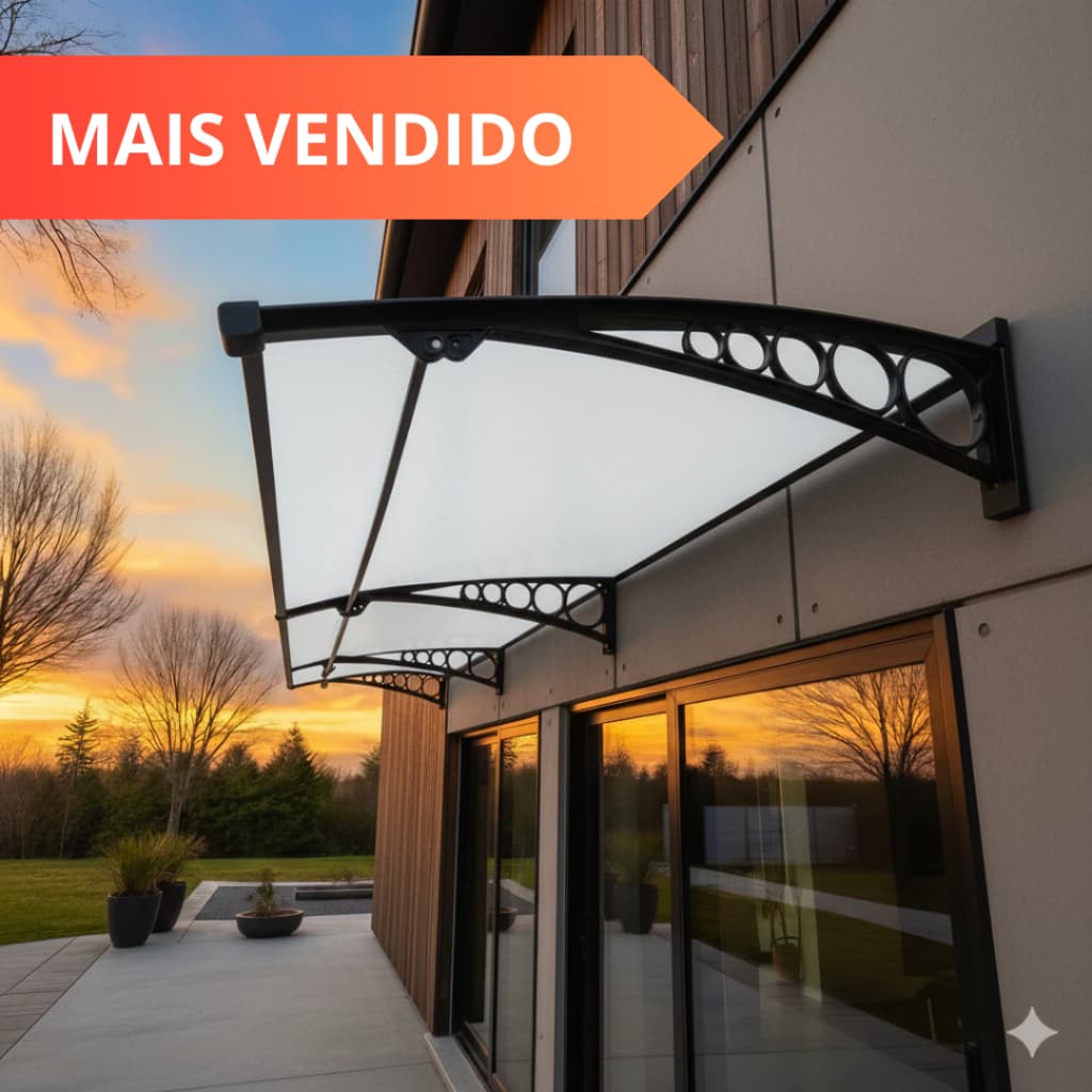 Toldo Slim Policarbonato *Escolha a Medida!* Modular ABS Cobertura p/ Portas e Janelas Contra Chuva