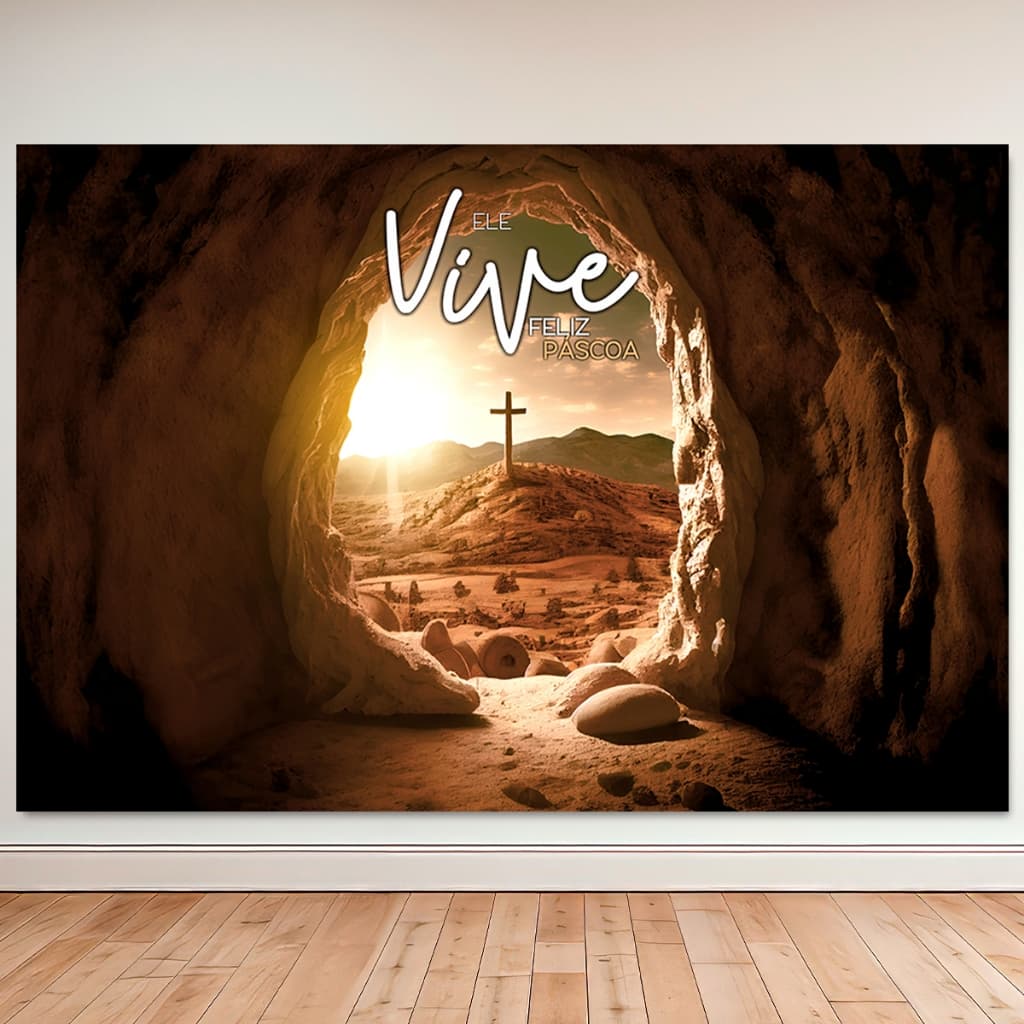 Fundo Fotográfico PÁSCOA Bíblico Tecido Sublimado 1,5x2,2 Mt