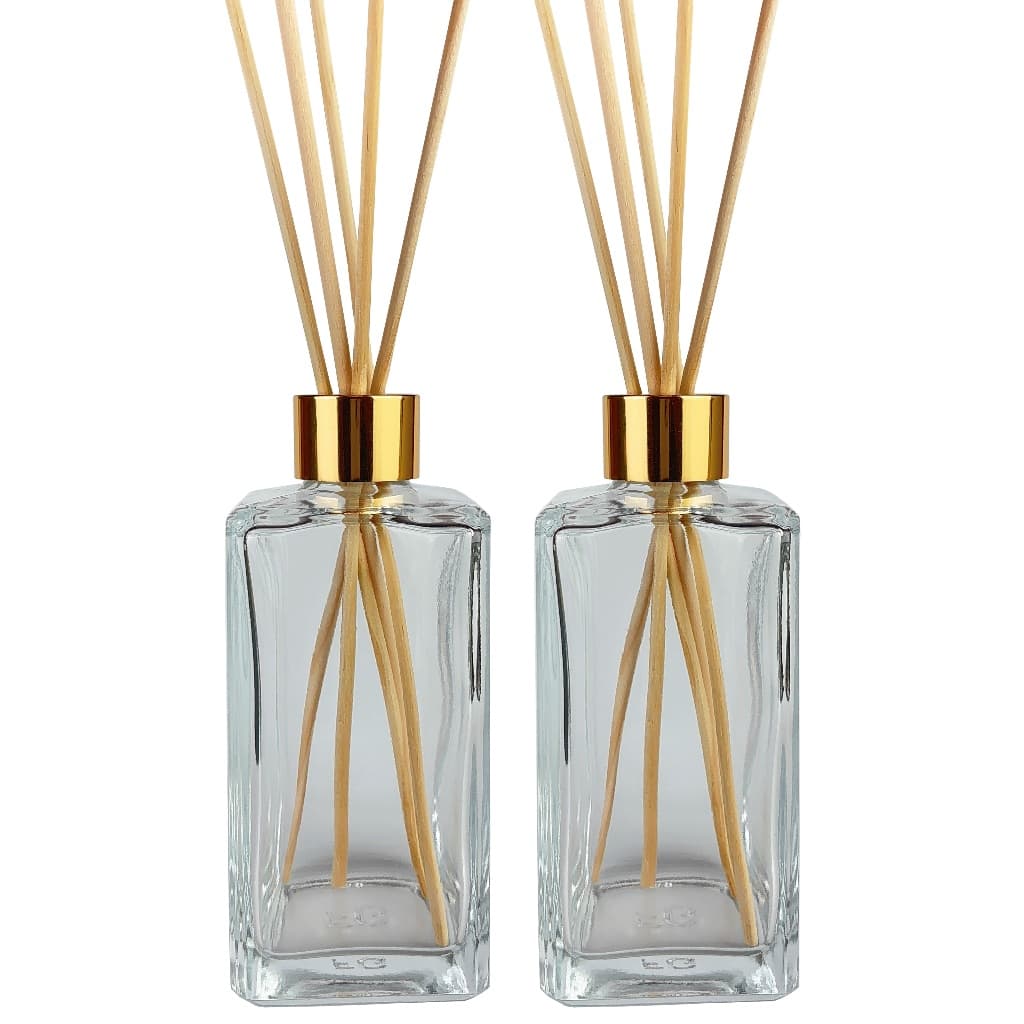 10 Frascos Difusor Retangular Vidro Luxo 250ml Com Varetas