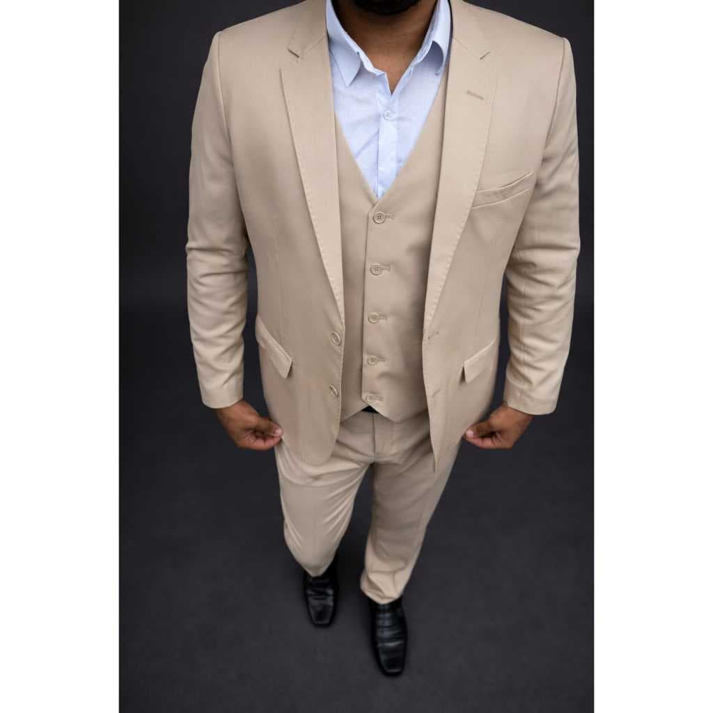 Terno Bege Microfibra Completo - Com colete - 2026 Cores especiais Promoção