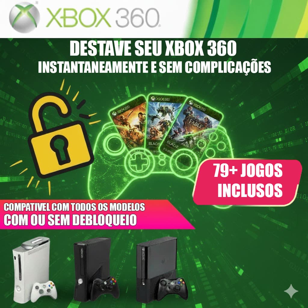 HD Externo 500GB com  192 Jogos para Xbox 360 RGH - EXPLOIT  AVATAR – 79 & Play com Aurora