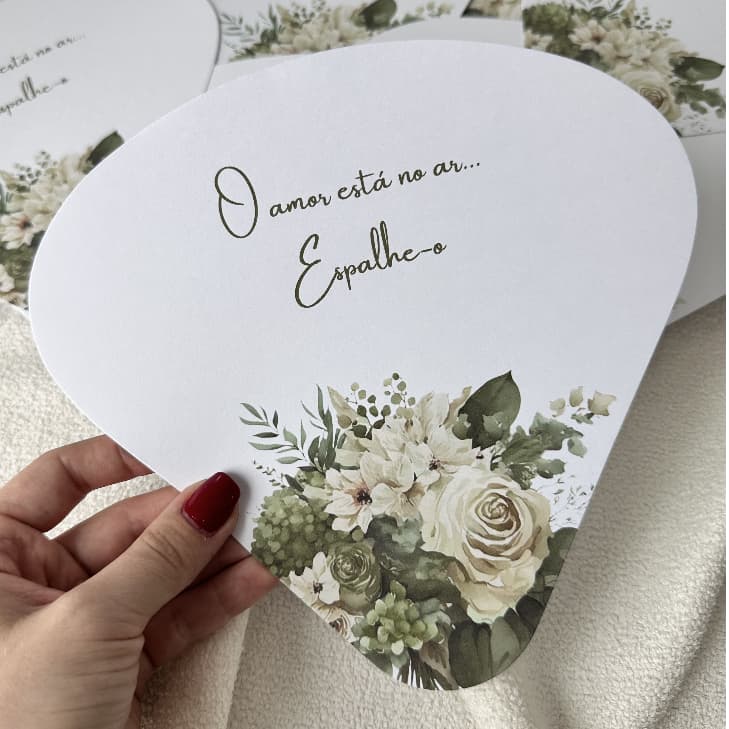 30 Leque Personalizado de Casamento - PRONTA ENTREGA