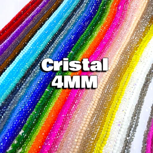 Fio de Cristal Achatado Chinês 4MM - Outras Cores