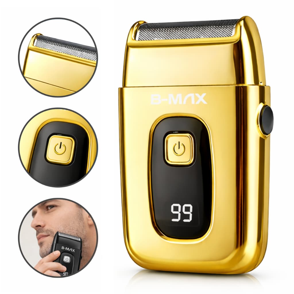 Máquina Shaver Profissional Sem Fio USB-C Acabamento Rente B-MAX