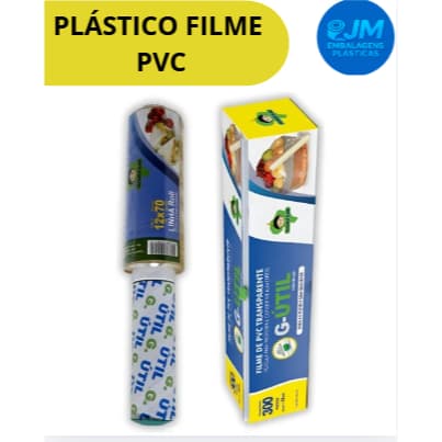 Plástico Filme PVC - Rolo 12 cm X 70 Metros - Filme Stretch c/ Cabo Aplicador-GUARUFILME-Unidade,esteética,mala,volante