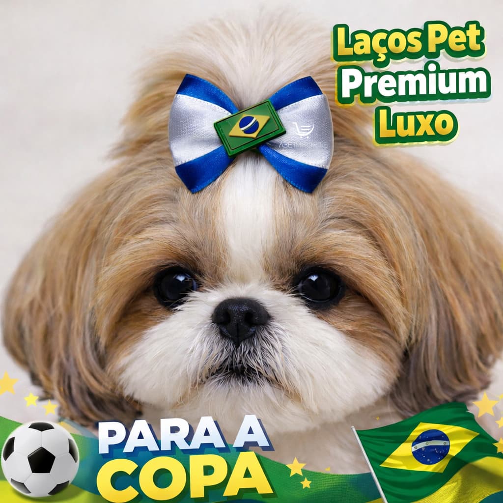 Kit 20 / 40 e 60 Laços Pet Brasil para Banho Tosa Pet Shop Lacinhos Cetim Premium Elástico Reforçado