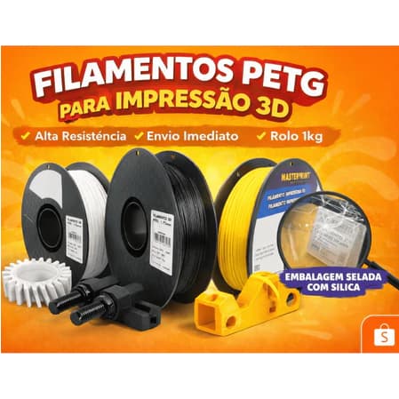 Filamento PETG MasterPrint Premium 1Kg Impressora 3D Várias Cores l Alta Resistência