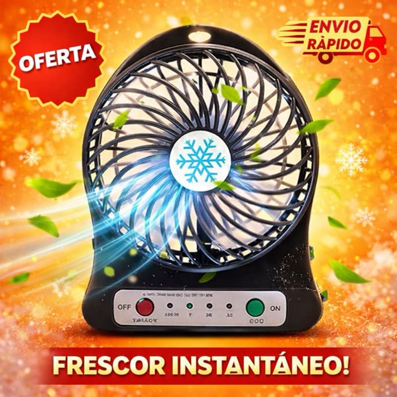 Ventilador de Mesa a Bateria, Recarregável via USB, Compacto e Potente, 3 Níveis de Velocidade, Ideal para Trabalho