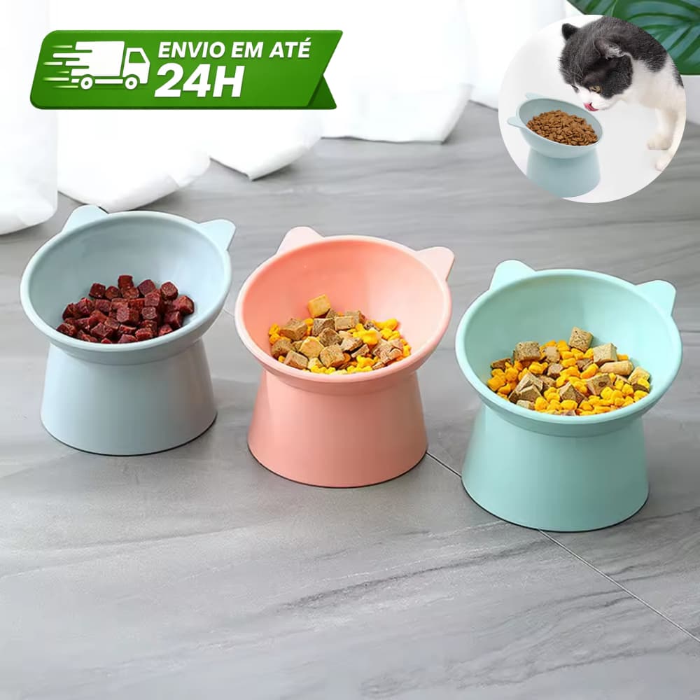 Comedouro Bebedouro Gatinho Elevado Ergonômico Para Gato Cachorro 1,2 ou 3 Unidades ENVIO IMEDIATO